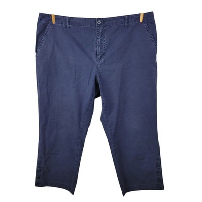 Venezia Pants Capris Cropped Classic Fit Straight Leg Plus 20W 20 Navy Blue