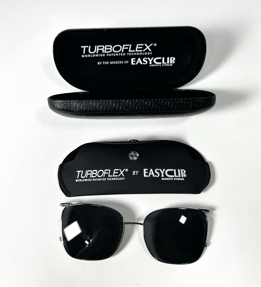 TURBOFLEX EASY CLIP MAGNETIC POLARIZED SUNGLASSES CLIP ON WITH CASE