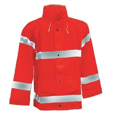 Tingley J56129 High Visibility Rain Jacket With Hood, Polyurethane, Class 3 P,