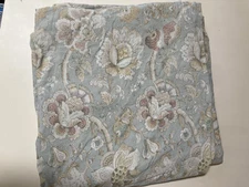 Pottery Barn Duvet Full Queen Linen Cotton Jacobean Floral Button Close