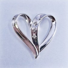 BGE 925 sterling Silver Heart Pendant diamonds,  my daughter my heart my love  