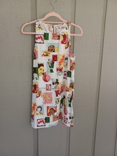 Reformation Jessi Linen Comic Book Mini Dress Size 0 Sleeveless Print Graphic