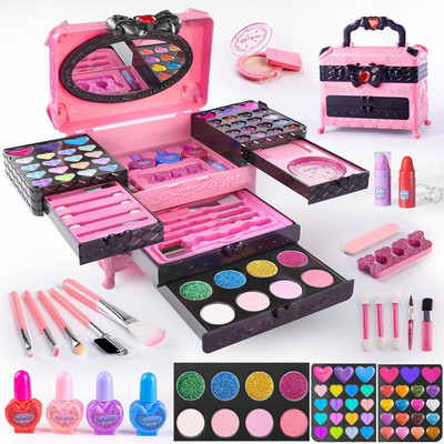 Kids Makeup Sets for Girls, 66pcs Real Cosmetic for Kids Toys with Mirror, Princ