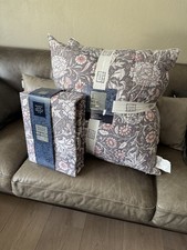 William Morris Double Bough Heather - King Duvet Set and S/2 Euro Pillows NEW
