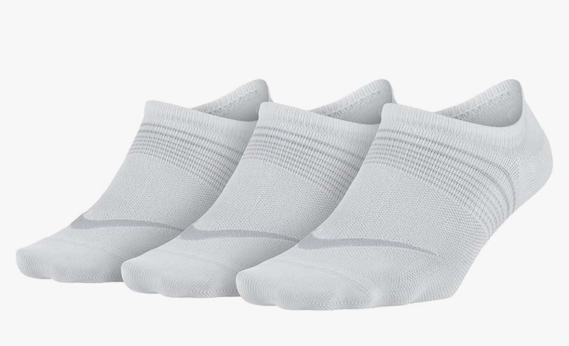 NIKE 3-Pack OS Unisex Everyday Plus Lightweight Training Footie Socks White NWT