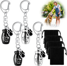 4 Pcs Pet Urns Keychain Pet Ashes Keychain Dogs Keepsake Cremation Jewelry Stain