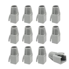 100 PCS Light Grey RJ45 Strain Relief Boots, CAT6A, CAT7, CAT8, Network Cable
