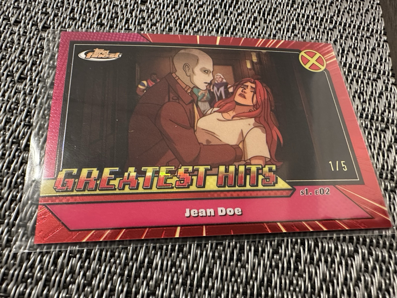2025 Topps Finest Marvel X-Men '97 Greatest Hits Jean Doe Red Refractor 1/5