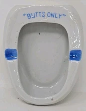 1950's Rare "Butts Only" Blue Bed Pan Toilet Ashtray 3.75"x3"x1" NOS U292