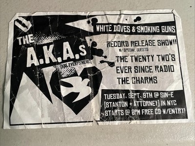 The AKAs Mike Ski BROTHER'S KEEPER NYC Ever Since Radio Rock Band Flyer A.K.A.s