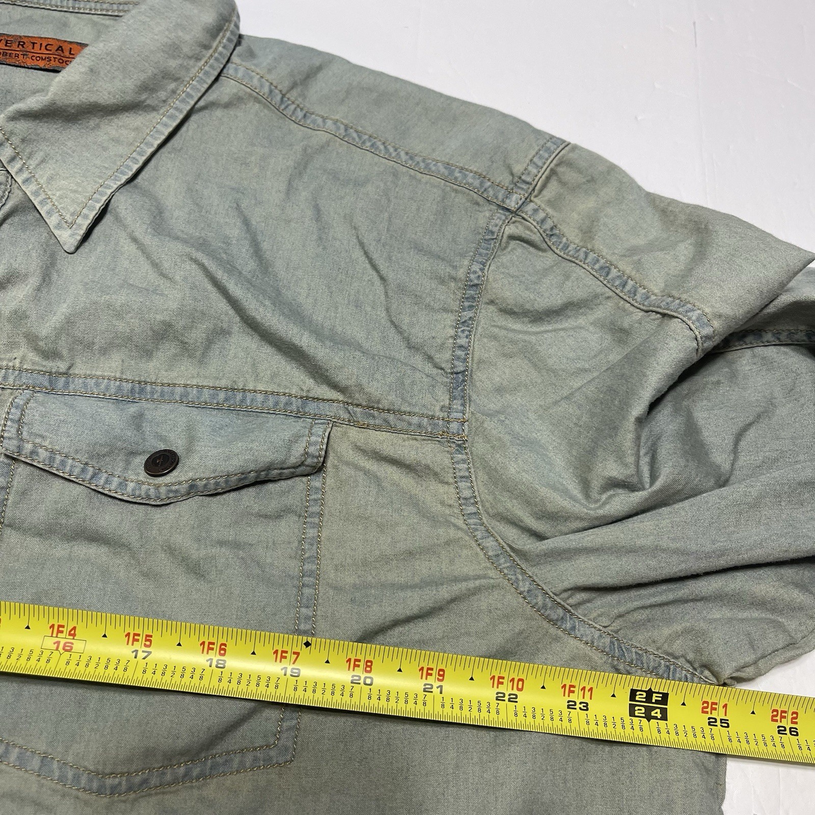 Vertical Robert Comstock Demin Button Down Shirt … - image 2