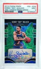 /8 Kenny Sky Walker AUTO PSA 9 POP 1 2019-20 Prizm Green CHOICE SP Autograph NYK