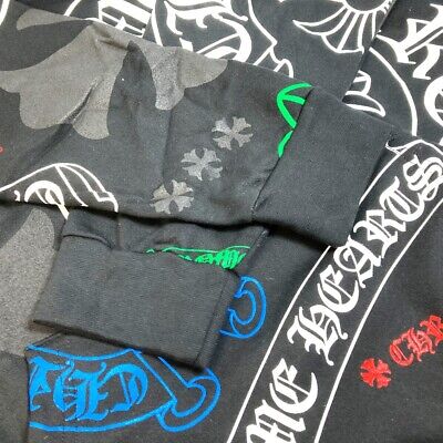 UNUSED CHROME HEARTS STENCIL HOODIE Cross Plus Logo Sweat UNUSED CHROME HEARTS STENCIL HOODIE Cross Plus Logo Sweat