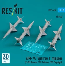 AIM-7A SparrowI missiles F3H Demon F7U Cutlass F3DSkynight 1/72 Reskit RS72-0454