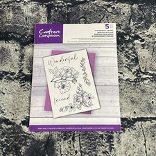 Crafters Companion 5 Pc WONDERFUL FRIEND Clear Acrylic Floral Stamps Set
