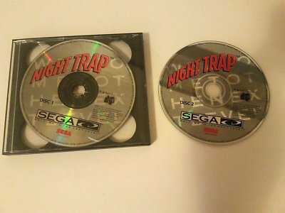 Night Trap (Sega CD, 1992) Disc 1 and 2 Authentic TESTED/WORKING