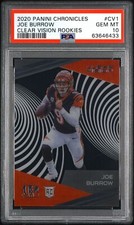 2020 PANINI CHRONICLES JOE BURROW CLEAR VISION ROOKIES BENGALS #CV1 RC - PSA 10
