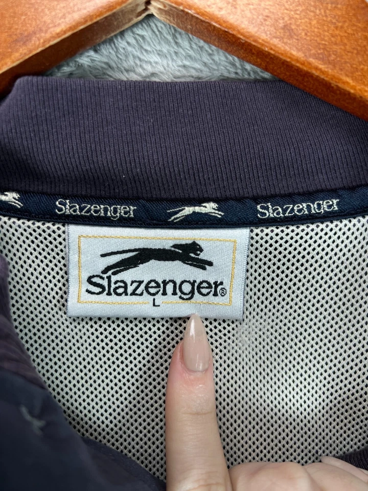 Chaquetas grandes de golf pulóver Slazenger azul marino softshell logotipo de pino Henley para hombre Foto 2 de 4