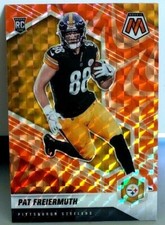 Pat Freiermuth Orange Reactive Prizm RC #332 Pittsburgh Steelers Mosaic Rookie 