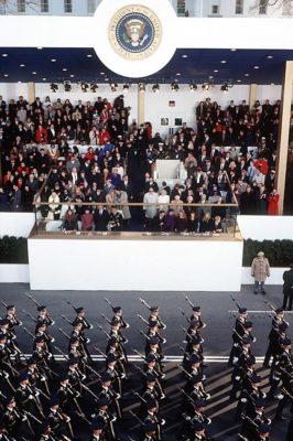 MILITARY MARCH AT CLINTON INAUGURAL PARADE 1997 12x18 GLOSSY PHOTO ...