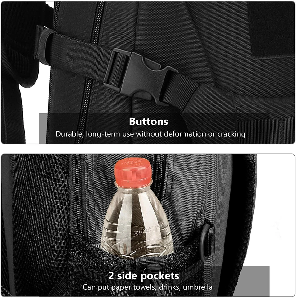 Tactical Backpack for Men Hiking Day Pack Molle Military Rucksack Waterproof 28L - Image 4 of 4