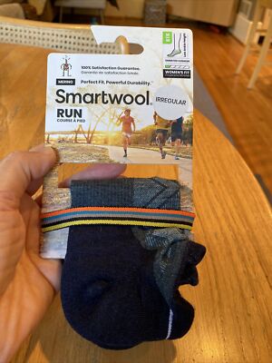 SmartWool Run Target Cushion Low Ankle Socks Women's Medium  IRR Twilight Blue