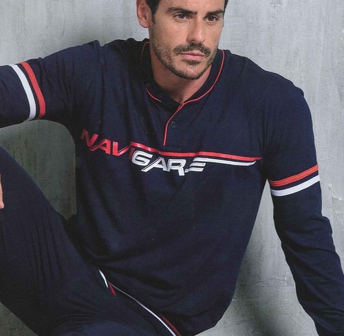 PIGIAMA LUNGO UOMO RAGAZZO MISTO COTONE SERAFINO POLSINI NAVIGARE ART. 141810 - Foto 2 di 3