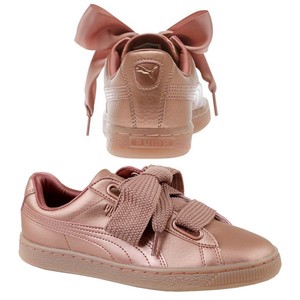 puma basket heart copper rose