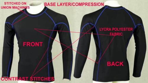 Men's Compression base layer body Armour Long Sleeve men's gym T-Shirt Sports uk - Picture 16 of 22