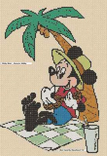 Mickey Mouse Hawaiian Holiday Counted Cross Stitch Chart No. 10-7  
