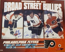 Signed 16x20 G DORNHOEFER, D SCHULTZ & R LEACH  Philadelphia Flyers Photo - COA