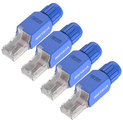 RJ45 Stecker Werkzeuglos Cat6A, Lan Stecker Werkzeugfreie Vergoldete, Cat6A Modu