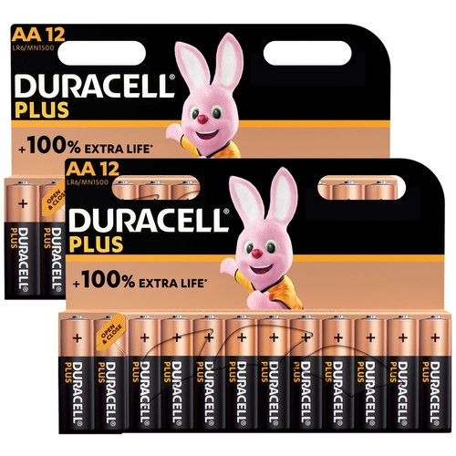 24 x Duracell Plus Power AA Batteries Alkaline Battery LR6 MN1500