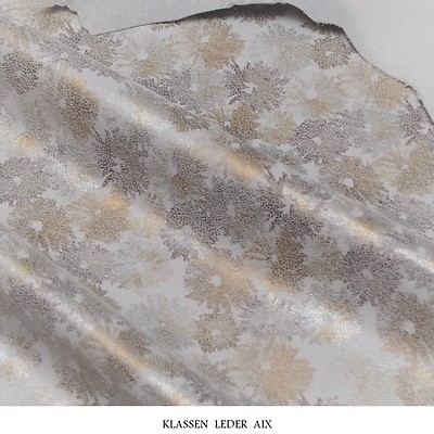 Lammleder Fantasy Flower Metallic Design 1,0 mm Lammvelour Echt Leder Leather