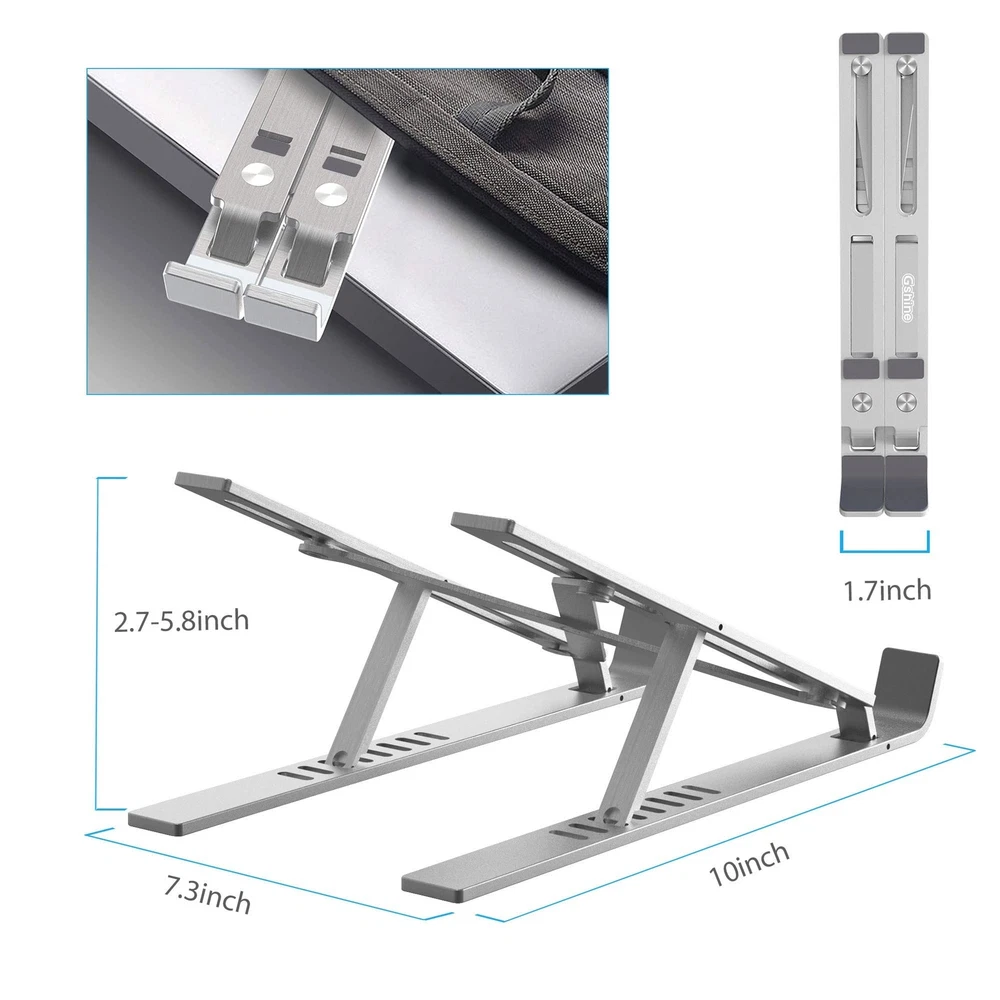 Laptop Stand, Ergonomic Aluminum Laptop Computer Stand, Foldable Computer Ris...