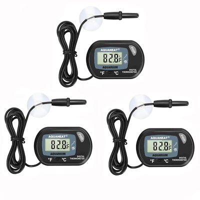 AQUANEAT Aquarium Thermometer Digital Fish Tank Temperature 3PCS