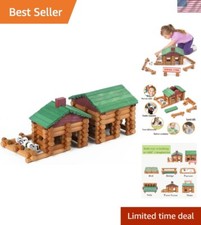 Creative 170-Piece Natural Wooden Log Set - Safe Building Block Toys for Kids
