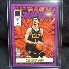 2023-24 Panini Donruss Purple Press Proof Net Marvels LaMelo Ball #13 Hornets