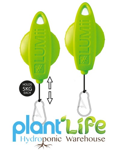 Lumii Lifts Twin Pack Adjustable Light Hangers Rope Ratchets Hydroponics - Picture 2 of 2