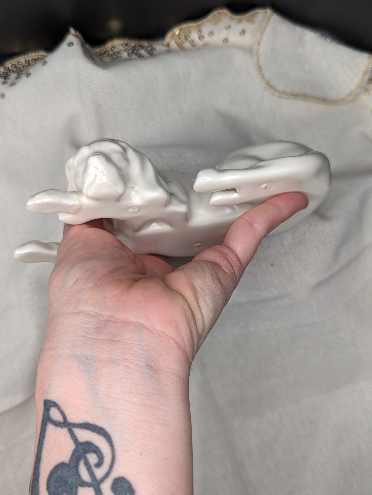 Roseville Ivory Dog Figurine 1932 RARE HTF eBay