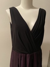 R  M Richards Black/ Purple Cocktail Dress Size 16