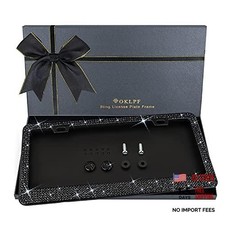 Bling License Plate Frame for Women, 1PCS Sparkly License Plate Frames black
