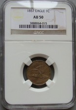AU 50 NGC 1857 FLYING EAGLE PENNY