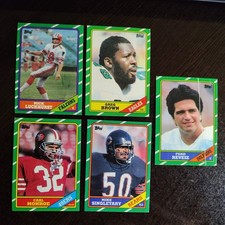 1986 Topps - Mike Singletary, Mick Luckhurst, Greg Brown, Carl Monroe, Reveiz