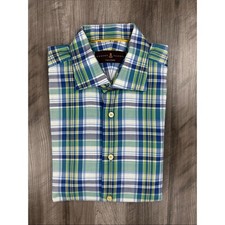 Robert Talbott Tailored Plaid Long Sleeve Button Down - Medium