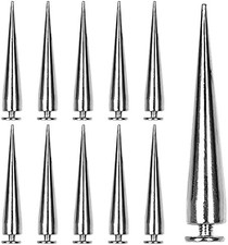 30PCS 40MM Spike and Studs Silver Cone Spikes Punk Large Size Leather Rivets Scr