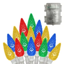 Christmas String Lights C3, 50 LEDs Strawberry Waterproof Battery Operated St...