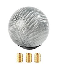 YAKEFLY Universal Shifter, Round Carbon Fiber Gear Shift Knob with 3 Aluminum