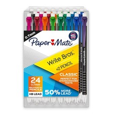 Paper Mate Mechanical Pencils, Write Bros. Classic Number 2 Pencil, 0.7mm, 24 Co