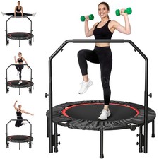 40 inch Foldable Trampoline with Adjustable Handle 716lb Capacity Adult Fitness